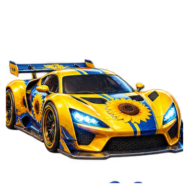 yellow race car